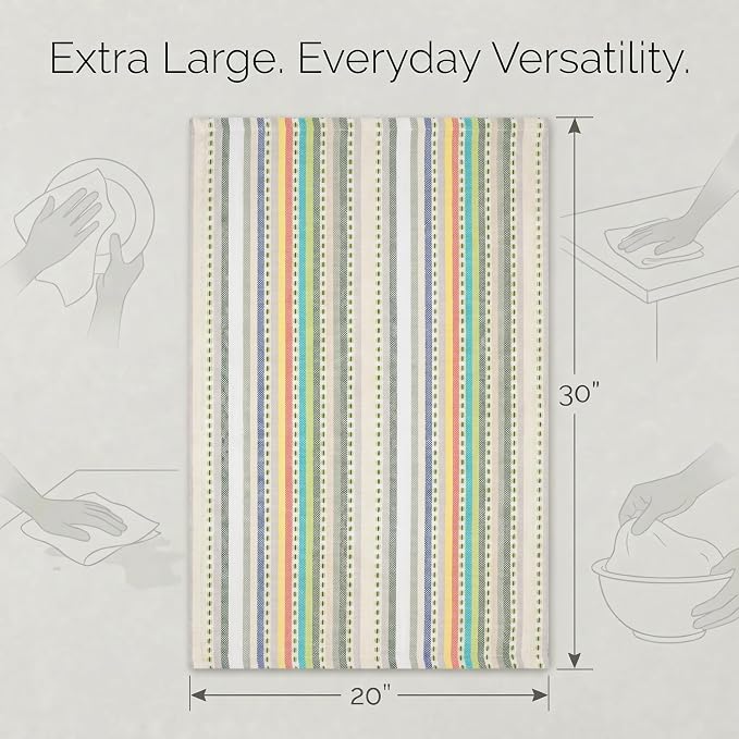 Urban Villa Kitchen Towels Cotton Dish Towels 20”x30” (Set of 6) Beige - Image 3