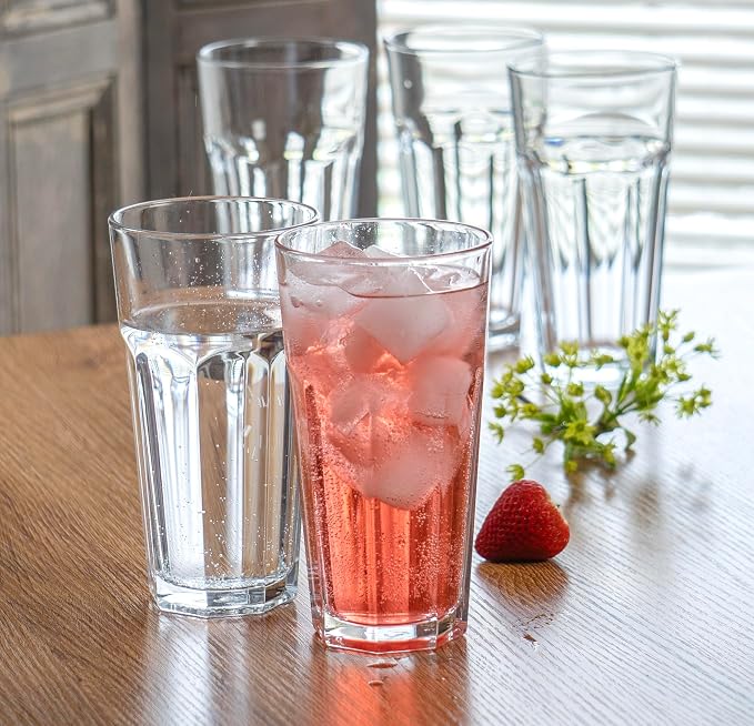 Red Co. Set of 6 Clear Glass 16 Fl Oz Drinking Highball Tumblers for Water, Juice, Beer, Cocktails - Image 4