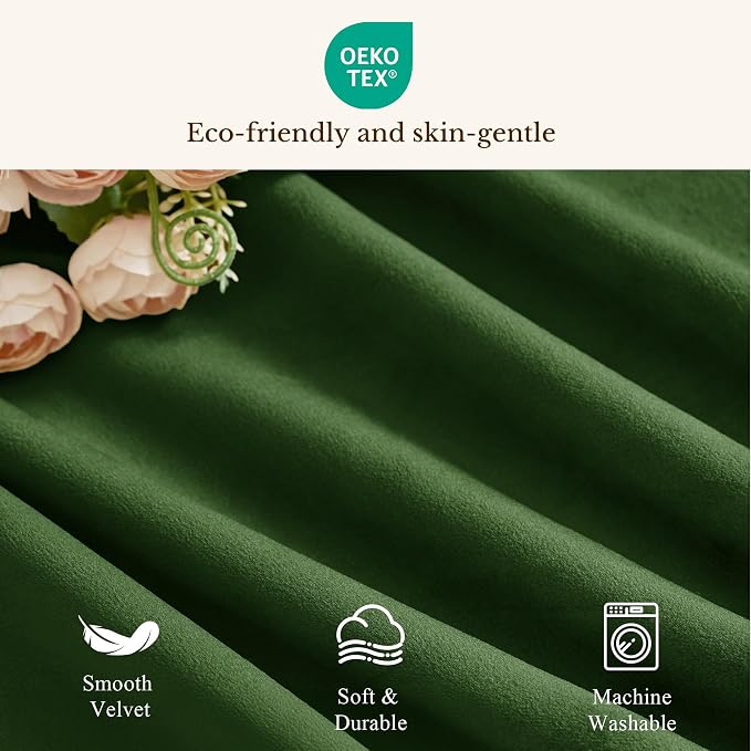 Moss Green Scalloped Velvet Valance 52x18 Inch 1 Panel | Thick Wavy Green Kitchen Curtains, Decorative Small Window Treatment for Living Room, Bathroom, Rod Pocket - Image 8