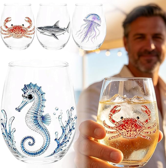 Artisan Blue Octopus Glassware Handmade 3D Ocean Decor Gift - Image 7