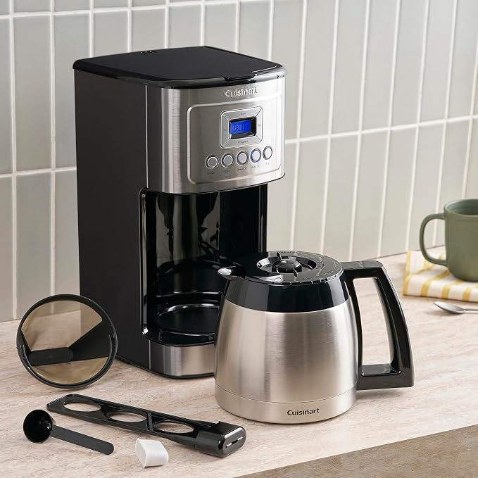Cuisinart 12-Cup Coffee Maker, Programmable PerfecTemp Thermal Carafe Coffee Machine with 1-4 Cup Setting, Brew Strength Control and Brew Pause, Stainless Steel, DCC-3400NAS, Silver | Everyday coffee machine with 24-hour programmability, 1-4 cup settin... - Image 4