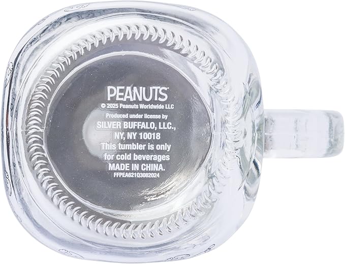 Silver Buffalo Peanuts Snoopy, Glass Mason Jar with Handle and Straw, 21oz | Includes Lid, 0.62 Liters - Image 5