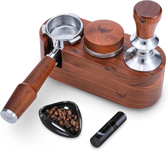 54mm Breville Espresso Accessories Kit – Naked Portafilter, Calibrated Self Leveling Tamper, Distributor Tool, Tamping Station, Dosing Cup and RDT Sprayer Set