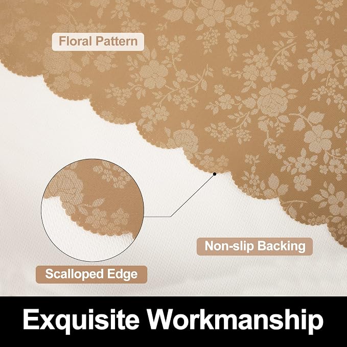 Smiry Rectangle Waterproof Heavy Duty Vinyl Tablecloths, 60 x 102 Inch | Wipeable Washable Floral Embossed Table Cover for Kitchen and Dining Room, Indoor & Outdoor Use, Brown - Image 5