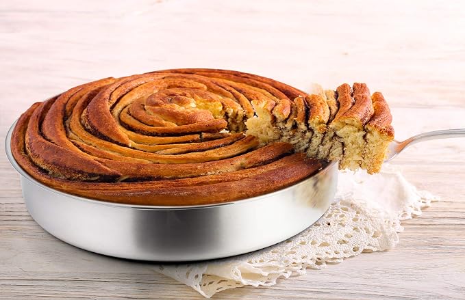 P&P CHEF 11 Inch Cake Pan Set of 4, Stainless Steel Round Cake Pans Tins | Baking Round Cake Bakeware for Birthday Wedding, Leak-proof & Mirror Finish & Easy Releasing, Dishwasher Safe - Image 5