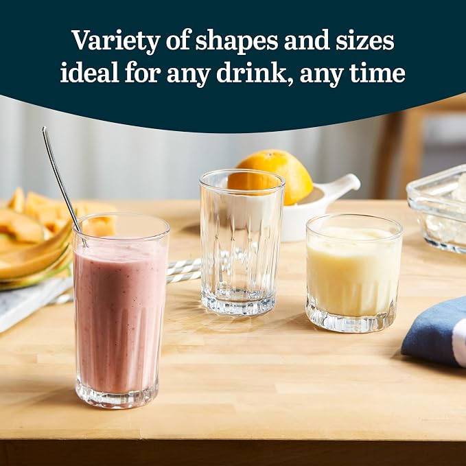 Libbey Brockton Tumbler, Juice and Glasses Drinking Set, Clear, Classic Cut Glass Cups Set of 24, Elegant Dishwasher Safe Barware Glasses for Everyday Use - Image 2