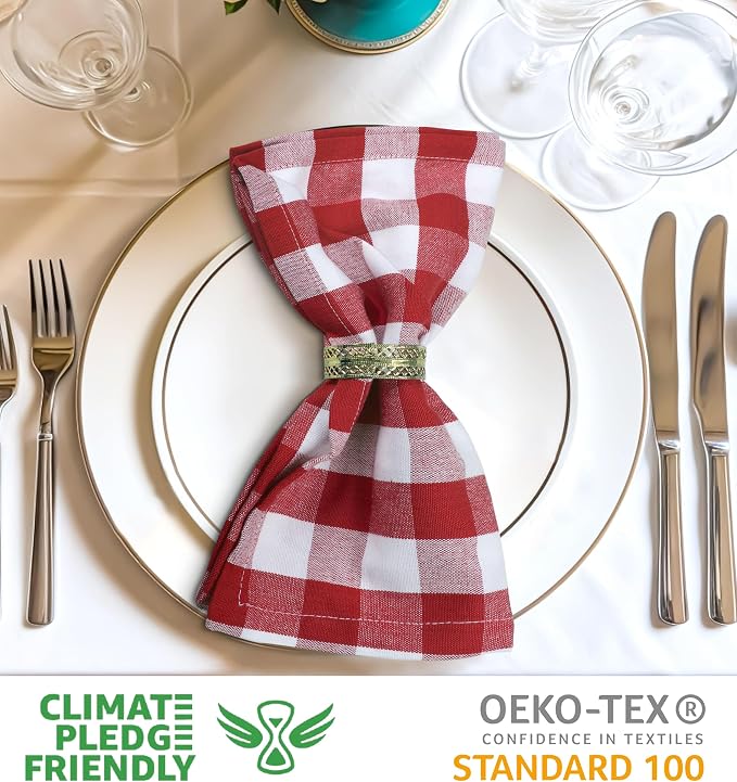 Urban Villa Cloth Napkins Cotton 20x20 (Set of 6) Red - Image 3