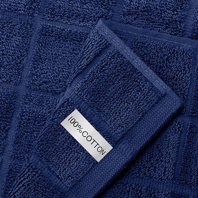 Oven Mitts Pot Holders Sets/Kitchen Towels and Dishcloths, Oven Gloves Kitchen Dish Towels 500 Degree Heat Resistant Potholders with Non-Slip Silicone Surface for Cooking, Grilling, Baking-Marine Blue - Image 6