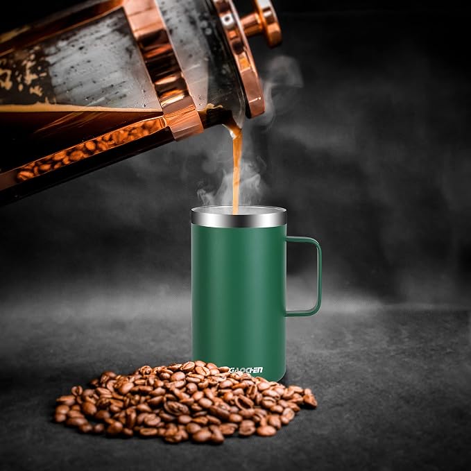 KXIAOCHEN 20 oz Insulated Coffee Mug, Coffee Cup with Lid and Wide Handle | 18/8 stainless steel, 6+ hours hot or 12+ hours cold, wide mouth, no-sweat exterior, for office, work, home and camping - Image 3
