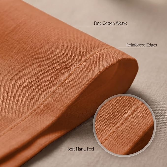 Urban Villa Cloth Napkins Cotton 20x20 (Set of 12) Rust - Image 5