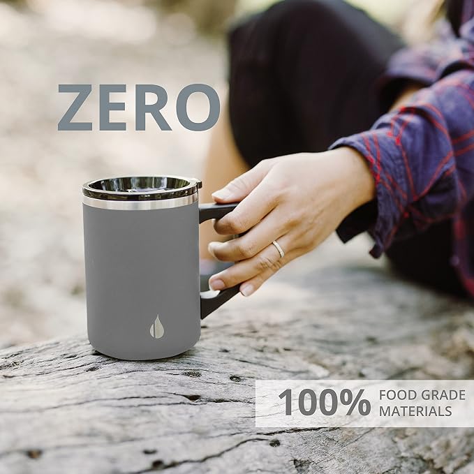 Elemental Insulated Coffee Mug - Triple-Wall Stainless Steel Summit Travel Cup for Hot and Cold Drinks - Thermal Coffee Mug with Lid and Handle for Camping, Office & Travel 16oz - Graphite - Image 6