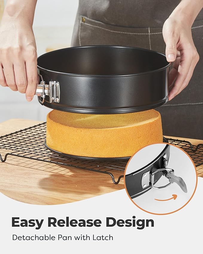 Kootek Cake Pan Set of 3, Springform Pans 4, 7, 9 Inch, 50 Parchment Paper | Carbon Steel, Nonstick Coating, Removable Bottom, Easy Release Baking Pans, Rust-Proof, Oven Safe, Round Cheesecake Pan - Image 2