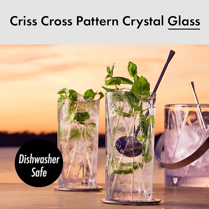 Orrefors City Highball Glass (Set of 4) - 12 Fl. Oz., Asymmetric Design, Versatile Glassware for Cocktails, Margaritas, Water, Iced Tea, Soda, Dishwasher Safe - Image 3