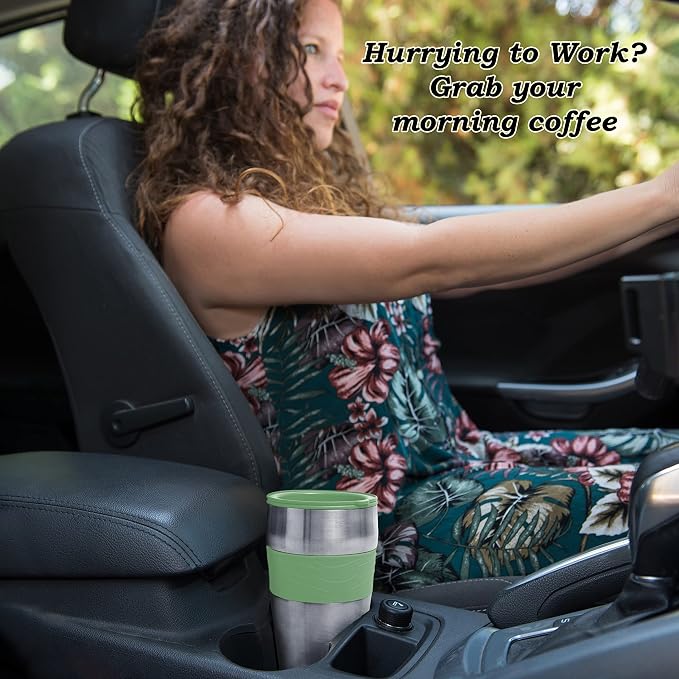 Mixpresso Single Serve & Single Cup Coffee Maker with 14oz Travel Mug Green | For ground coffee only, reusable filter, auto shut off. Compact personal drip coffee maker, not compatible with K-Cup pods. - Image 7