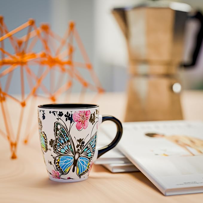 Color Changing Butterfly Coffee Mug 12OZ - Ceramic Heat Sensitive Cup Hot Cocoa Tea Milk Mugs Hot Drinks and beverages Unique Beautiful Holiday Christmas gift Idea for Nature lovers women mom grandma - Image 7