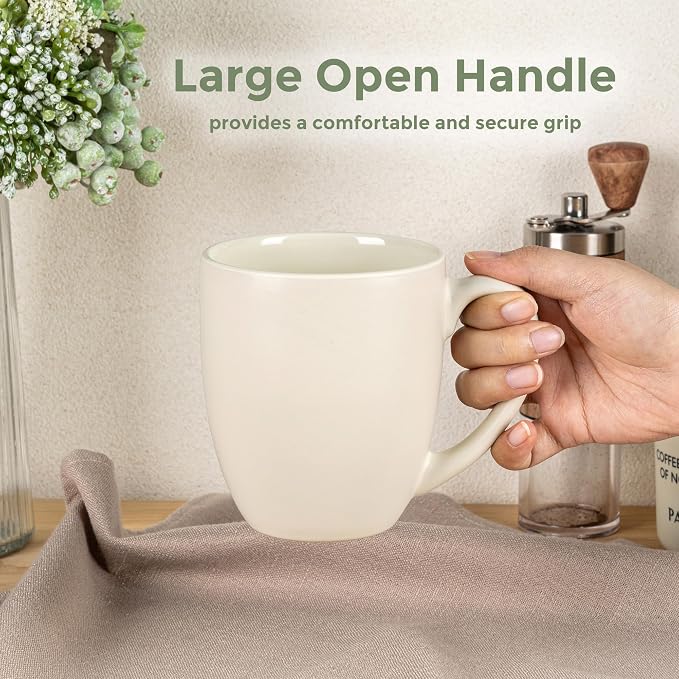 GBhome 12 oz Coffee Mug Set of 6, Large Ceramic Coffee Mugs for Men Women | Modern Stoneware Coffee Mugs Set with Handle for Tea/Latte/Cappuccino/Milk/Cocoa, Dishwasher & Microwave Safe - Image 3