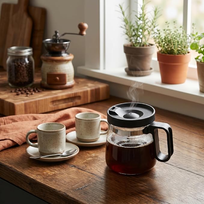 Coffee Pot Mug, 16 oz Glass Novelty Coffee Mug with Lid - Image 8