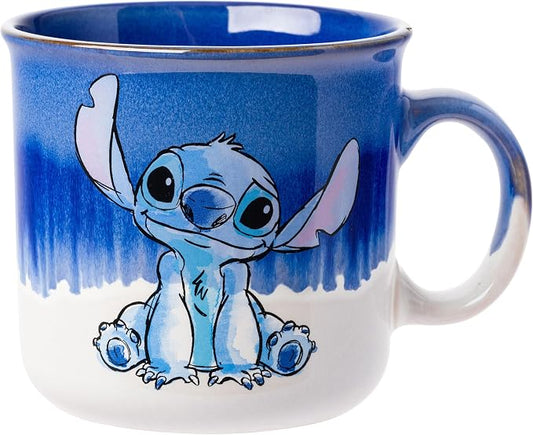 Silver Buffalo Disney Lilo and Stitch, Reactive Glaze Camper Mug, 20oz | Ohana Means Family, Ceramic, 0.59 Liters by SilverBuffalo