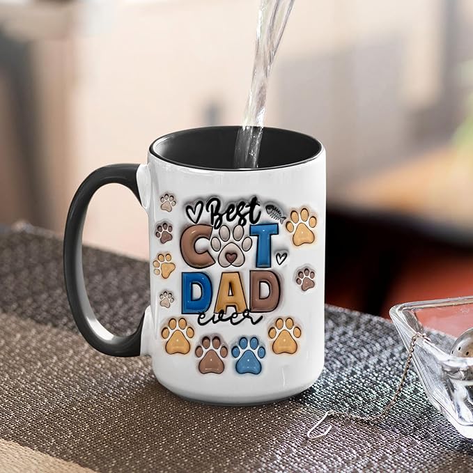 LOVELYPOD Custom Best Cat Dad Mug with Cats Names, Father's Day Gifts for Cat Dad, Personalized Cats Mugs, Father's Day Mug - Image 5