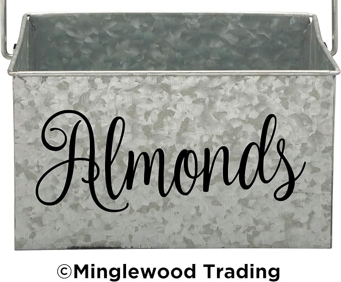 Almonds 5.5w x 2h Label | Kitchen Organization | Die Cut Vinyl Decal | Black Fancy Font (Sticker Only) - Image 2