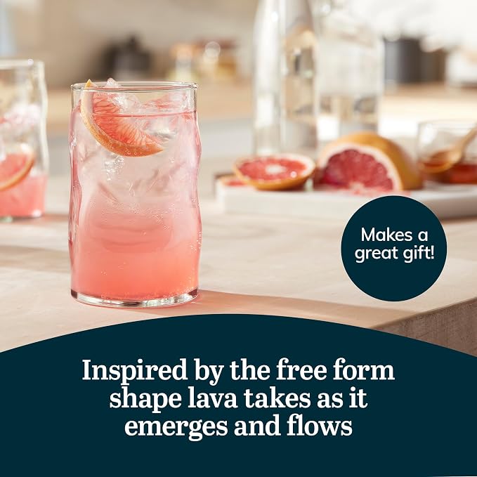 Libbey Lava Tumbler Drinking Glasses, All Purpose, Molten Groove Glasses Set of 8, Tactile, Tall Drinking Glasses for Water, Cocktails - Image 5