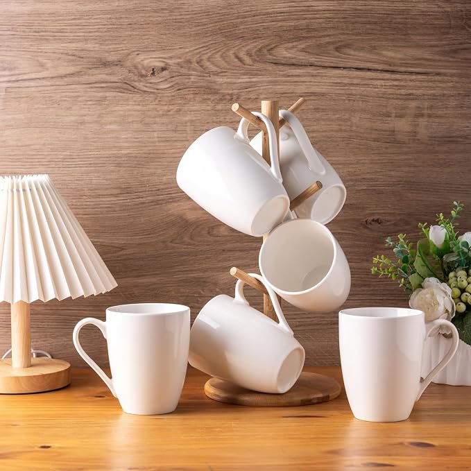 AmorArc 12oz Off White Coffee Mugs Set of 12, Ceramic Coffee Mugs with Large Handle for Man, Woman, Light Weight Coffee Mugs Set for Latte/Cappuccino/Cocoa/Milk, Dishwasher & Microwave Safe, 12Pcs - Image 7