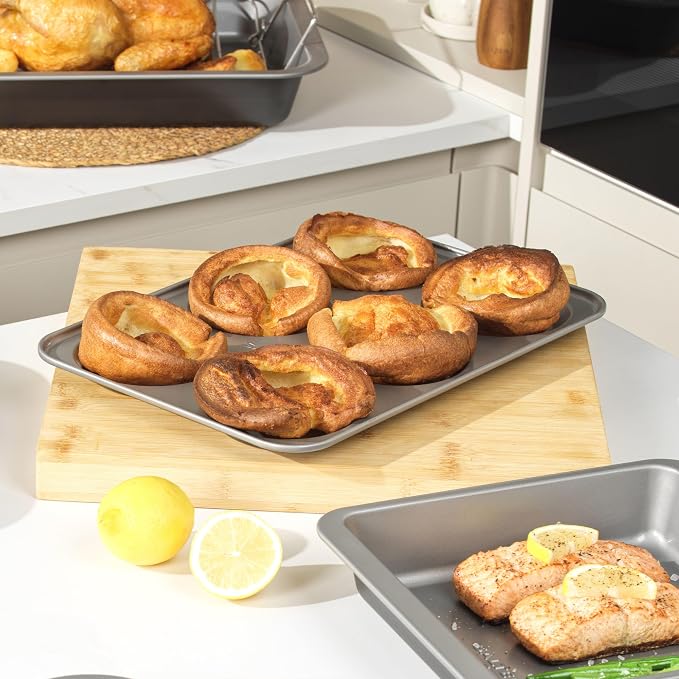 Salter Essentials Yorkshire Pudding Tray – Non-Stick Coating, Rectangular Muffin Tray, Dishwasher Safe, Easy to Clean, Made in The UK, Durable Cupcake Tray, Lightweight, PFOA-Free, BW13670 | Carbon Steel Construction, PFOA-Free Coating, Dishwasher Safe... - Image 5