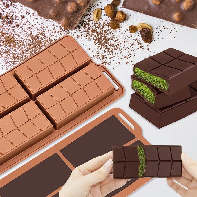 Chocolate Bar Mold Deep Dubai 0.82 Inch Pistachio Chocolate Bar Silicone Thick Mold for Stuffed Bar, Candy Bar Mould for Filling - Image 7