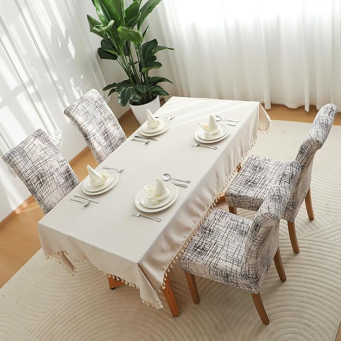FORCHEER Chair Covers for Dining Chairs Set of 6,Beige Stretch Dining Room Chair Cover Kitchen Parsons Chair Slipcovers (Pack of 6, Beige) - Image 7