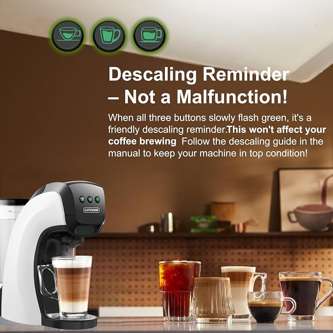 Warriors1 4-in-1 Coffee Maker & Espresso Machine for Pods & Grounds, 20 Bar | Fits K Cup/Nespresso/Dolce Gusto Pods/Ground, 3 Cup Sizes & Custom Vol/Temp, 5.3" W for Kitchen/Office/Dorm - Image 8