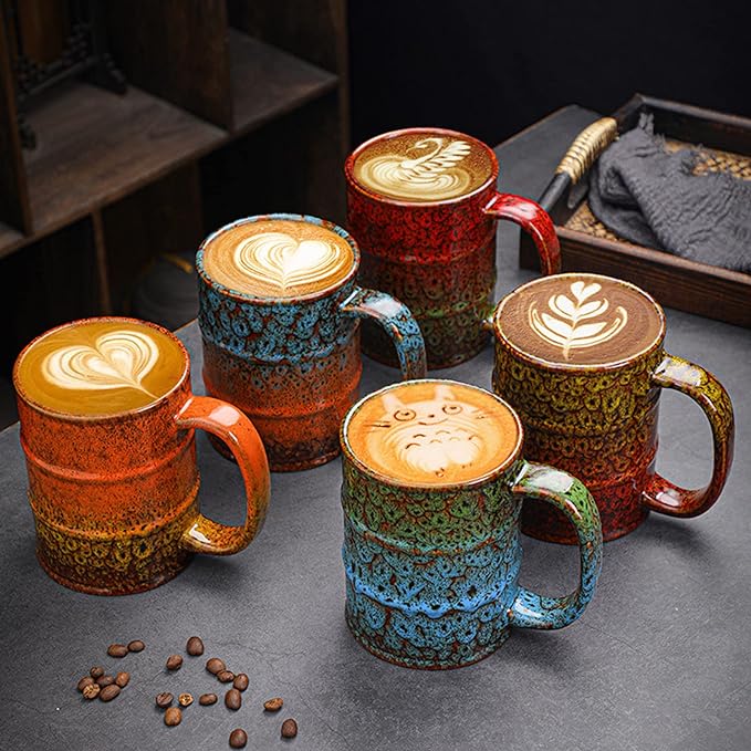 Coffee Mug,20 Oz Coffee Cups Ceramic Tea Cup Large Coffee Mug for Office and Home - Dishwasher and Microwave Safe Novelty Coffee Mug(1,Red and Green) - Image 6