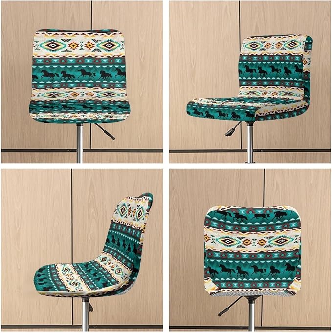 Aztec Horse Bar Stool Seat Covers, Set of 2 Barstool Slipcovers Counter Stool Chair Covers Dustproof Seat Protector Bar Seat Cover - Image 6