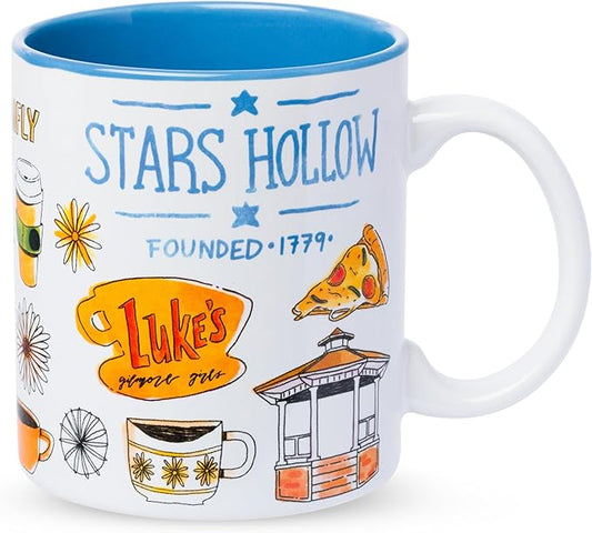 Silver Buffalo Gilmore Girls Destination Locations Icons, Ceramic Mug, 20oz | 0.59 Liters by SilverBuffalo