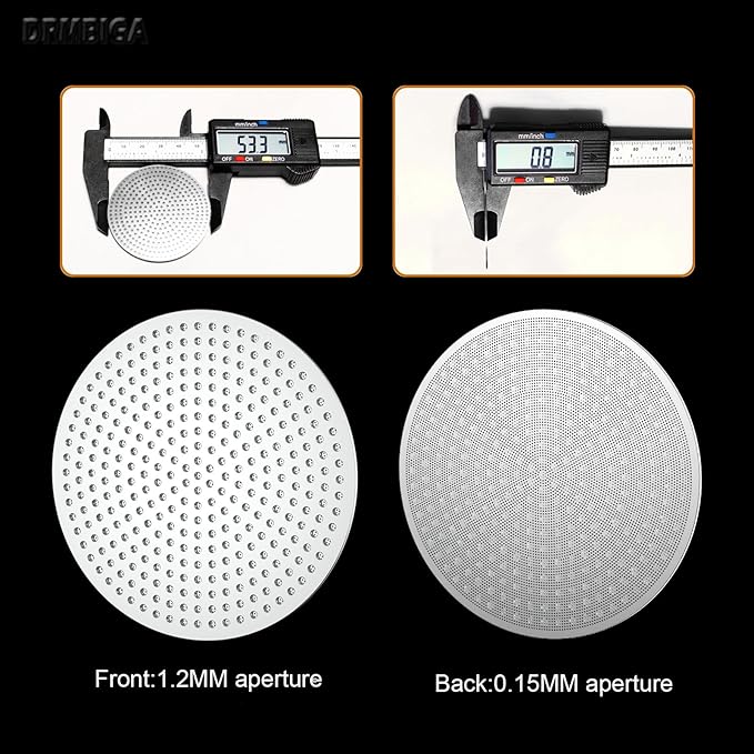53.3mm Puck Screen 2 Pack - DRMBIGA 3rd Generation Dual-Layer Espresso Filter Screen, Reusable Stainless Steel Coffee Filter for Breville 54mm Portafilter Baskets - 0.8mm Thick 150μm Fine Mesh