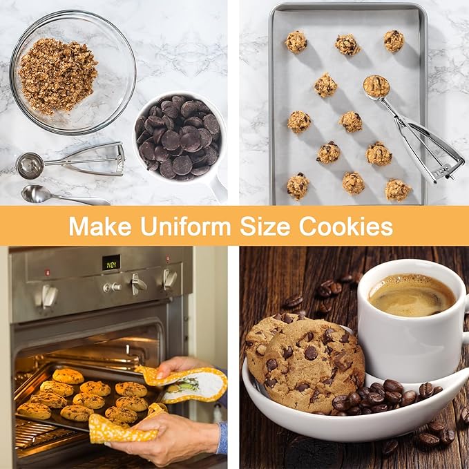Large Cookie Scoop, 4 Tbsp / 60 MZ / 2 OZ, Size #16 Cookie Dough Scoop, Muffin Scoop for Baking