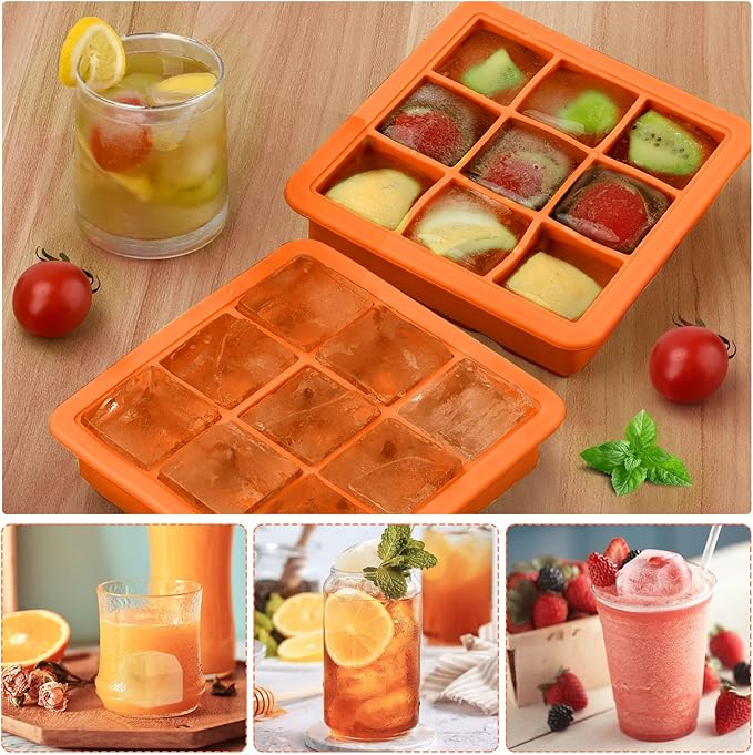 Small Ice Cube Trays for Freezer,9x1.3 inch,BPA Free,Silicone Ice Cube Tray with Lid | Mini Ice Cube Trays-Nugget Ice Tray with lid for Mini Fridge with Freezer for Coffee,Cocktail,Baby Food