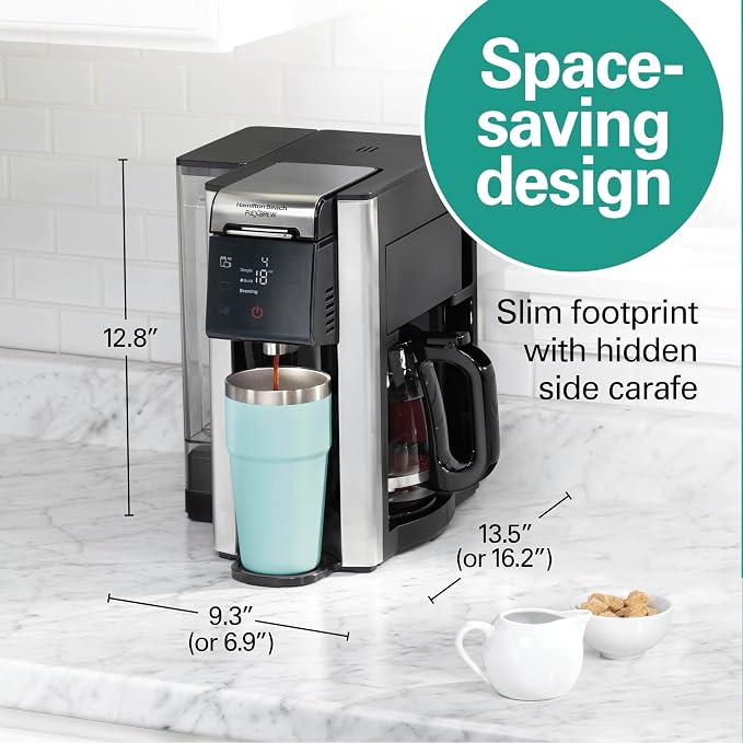 Hamilton Beach Flexbrew Advanced 5-in-1 Drip & Single Serve Coffee Maker | Single Serve Hot & Iced Coffee Maker | 12 Cup Programmable Drip Coffee Maker | Removable 60 oz. Reservoir | Black - Image 8