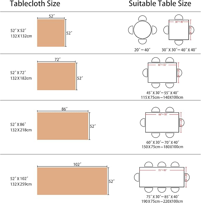 Home Brilliant Dining Table Cloth Linen Tablecloth Rectangular Table Cloths for Rectangle Tables 6 Foot for Kitchen Dinning Striped Tabletop Decoration (52 x 72 Inch, Light Linen) - Image 5