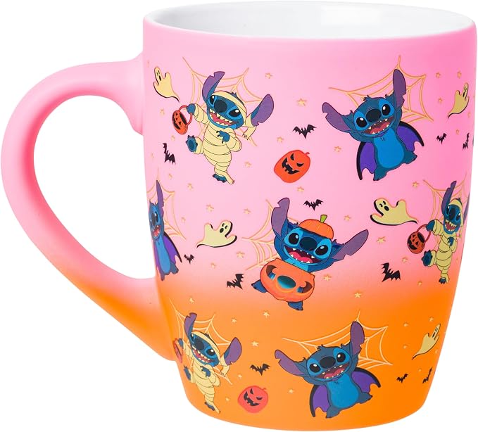 Silver Buffalo Disney Lilo and Stitch Trick Halloween, Ceramic Mug, 25oz | Costumes Pattern, Soft Touch Jumbo Cup, 0.74 Liters - Image 3