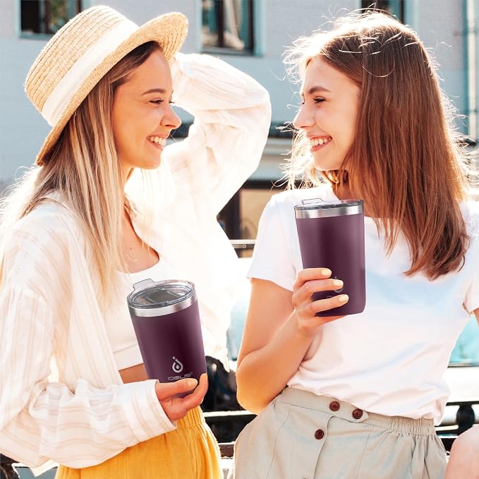 Ideus 20 oz Tumbler, Travel Coffee Mug with Splash Proof Sliding Lid, Double Wall Stainless Steel Vacuum Insulated Coffee Mug for Home and Office, Keep Beverages Hot or Cold, Red Violet - Image 8