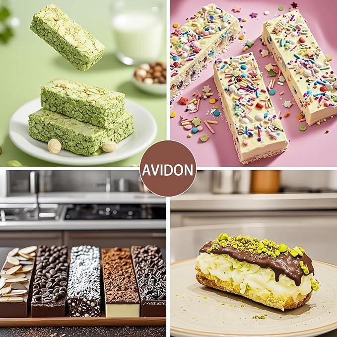 Avidon chocolate bar mold, Silicone Molds Energy Bar Maker for Chocolate Truffles Ganache Bread Brownie, silicone candy bar molds, 3 packs (12 Cavity)