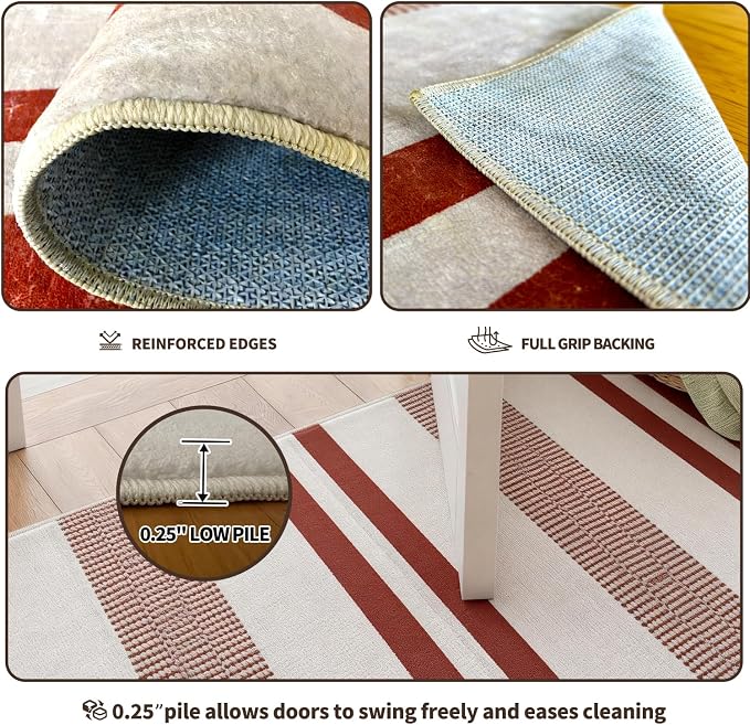 2x3 Washable Doormat, Non-Slip Rug for Front Door, Bathroom & Kitchen - Low Pile Indoor/Outdoor Mat with Rubber Backing, Modern House Design - Image 6