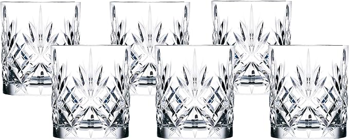 Lorren Home Trends Crystal Melodia Collection Double Old Fashioned Glass Set by LorrenHomeTrends