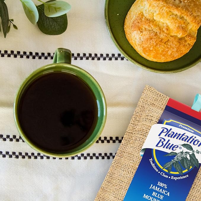 PREMIUM PLANTATION BLUE TRADITION CLASS EXPERIENCE 100% Blue Mountain Coffee, Dark Roast, Ground, Jamaican Coffee (8oz)