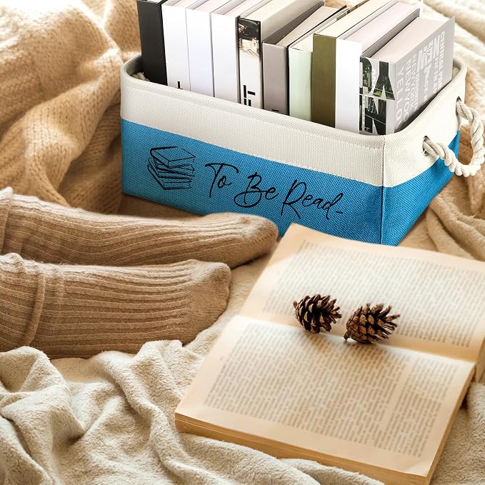 Marsui Book Lover Gifts Tbr Book Storage Basket to Be Read List Storage Bin Bookish Accessories Bookworm Gift for Club Members Student Teacher Reading Accessories - Image 5