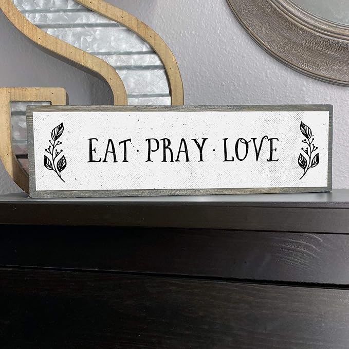 Kitchen Wood Signs (Medium - Wood And Metal, Eat Pray Love) - Image 6