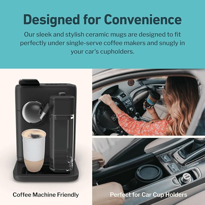 NOVA CERAMICS Travel Mug - Coffee Mug Travel – Microwave & Dishwasher Safe Coffee Clay Tumbler - Gifts For Women Men Him Her – 16oz – Dune - Image 7