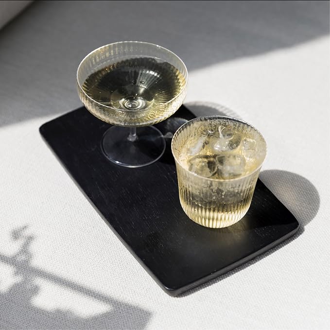 Serax Large Whiskey Glasses Drinking Set of 4 | Inku Glassware by Sergio Herman | Clear Glass Tumbler Cups without Lids | Home Essentials, Cocktail Glasses | Whisky, Beer, Juice, Water - Image 6