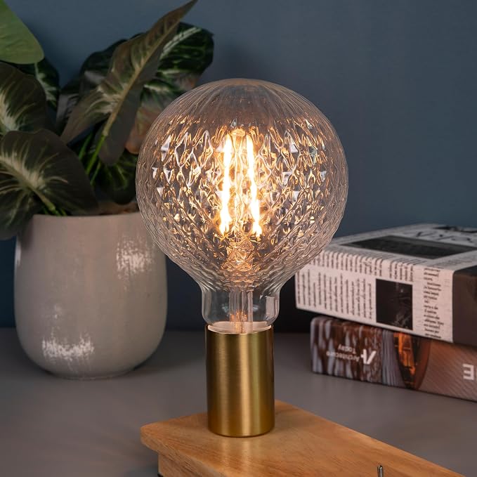 G125 Pineapple Faceted LED Bulb,4W Dimmable E26 Clear Crystal,4 Pack | Vintage Decorative Globe Bulb, Gentle Ambient Light, Dim, Ideal For Hotel, Living Room & Commercial Space Decoration - Image 7