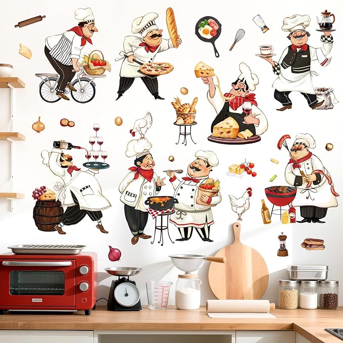 decalmile Cartoon Chef Kitchen Food Cooking Wall Decals Stickers - Image 2
